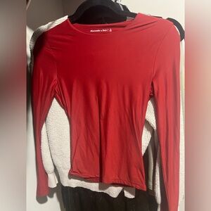 Abercrombie Red Long Sleeve Top
